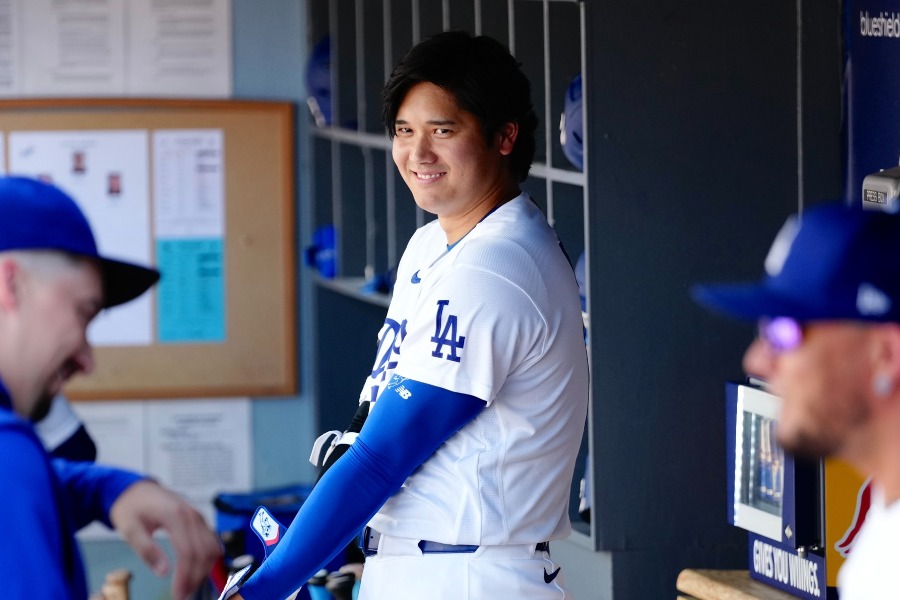 レッドソックス戦に出場したドジャース・大谷翔平【写真：黒澤崇】
