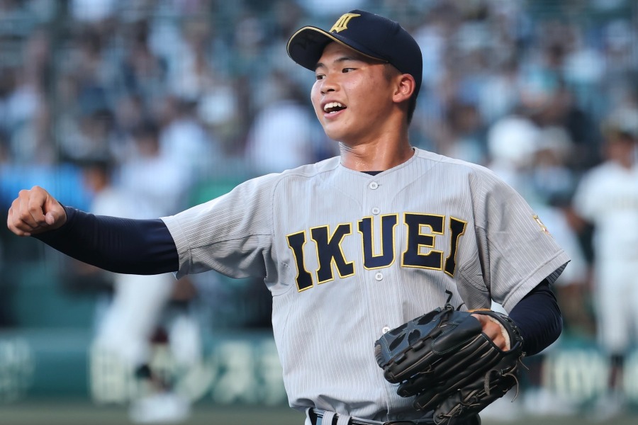 札幌日大戦に登板した仙台育英・古川諒弥【写真:加治屋友輝】