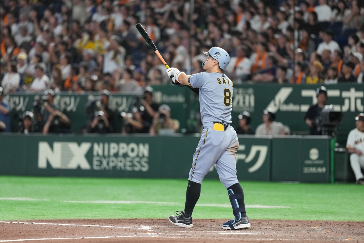 巨人戦で本塁打を放った阪神・佐藤輝明【写真:井上学】