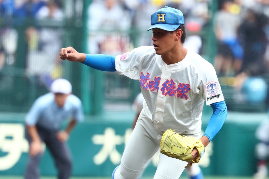 仙台育英戦に先発した花咲徳栄・黒川凌大【写真:加治屋友輝】