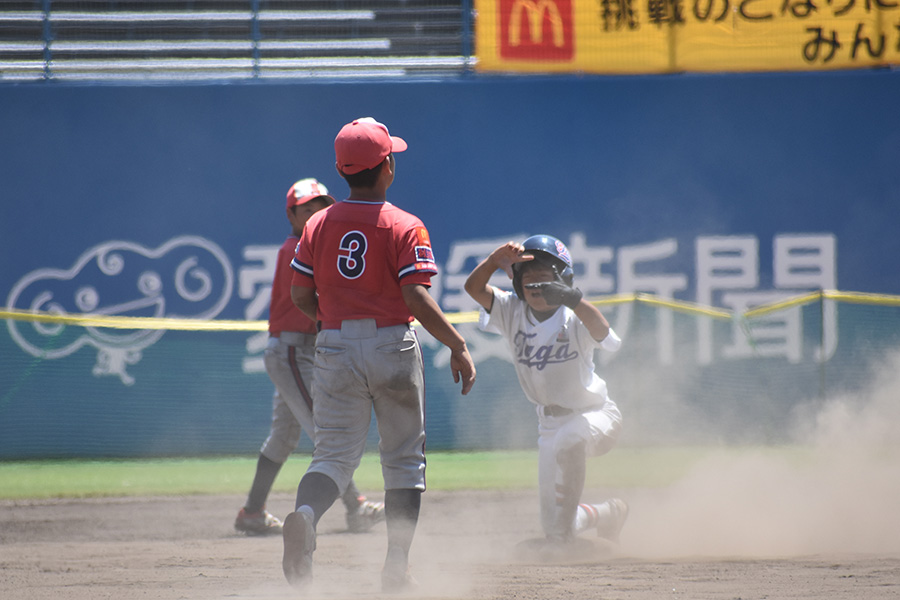 4回に勝ち越し二塁打を放った多賀少年野球クラブ・宮下朝陽【写真:高橋幸司】