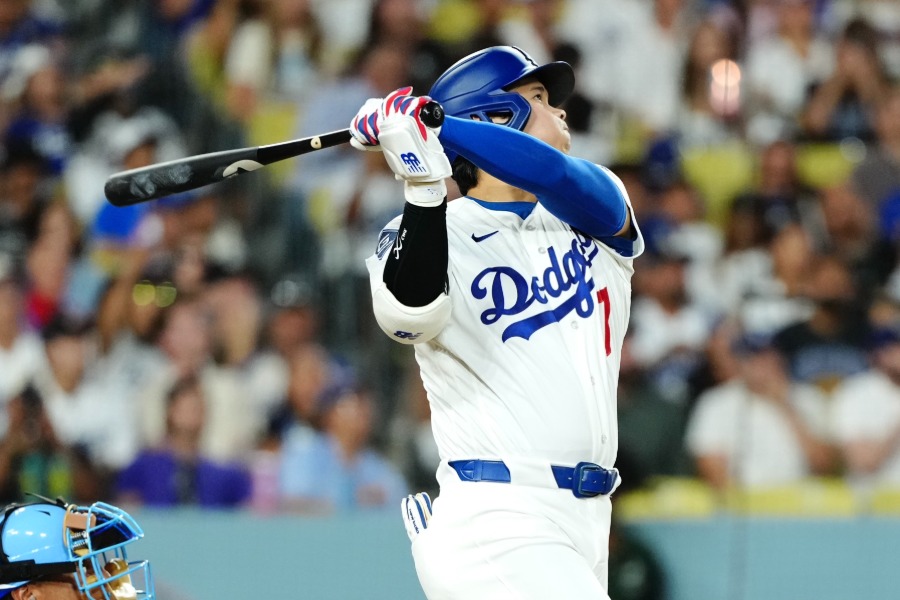ロイヤルズ戦で27号を放ったドジャース・大谷翔平【写真：黒澤崇】
