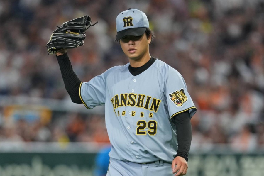 ダルベックに被弾した阪神・高橋遥人【写真:井上学】