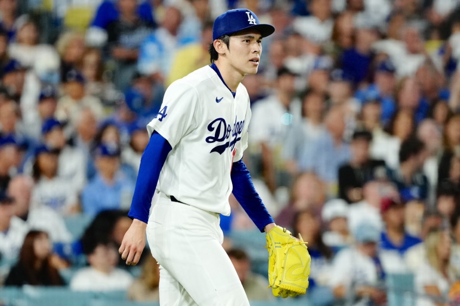 ブルワーズ戦に先発したドジャース・佐々木朗希【写真:黒澤崇】