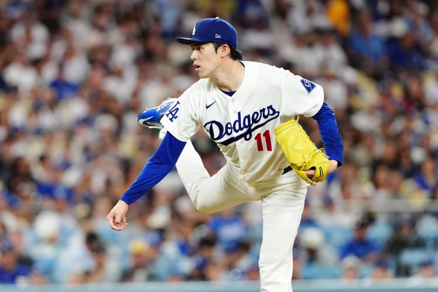 ブルワーズ戦に先発したドジャース・佐々木朗希【写真:黒澤崇】