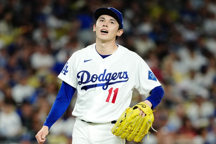 ブルワーズ戦に先発したドジャース・佐々木朗希【写真:黒澤崇】