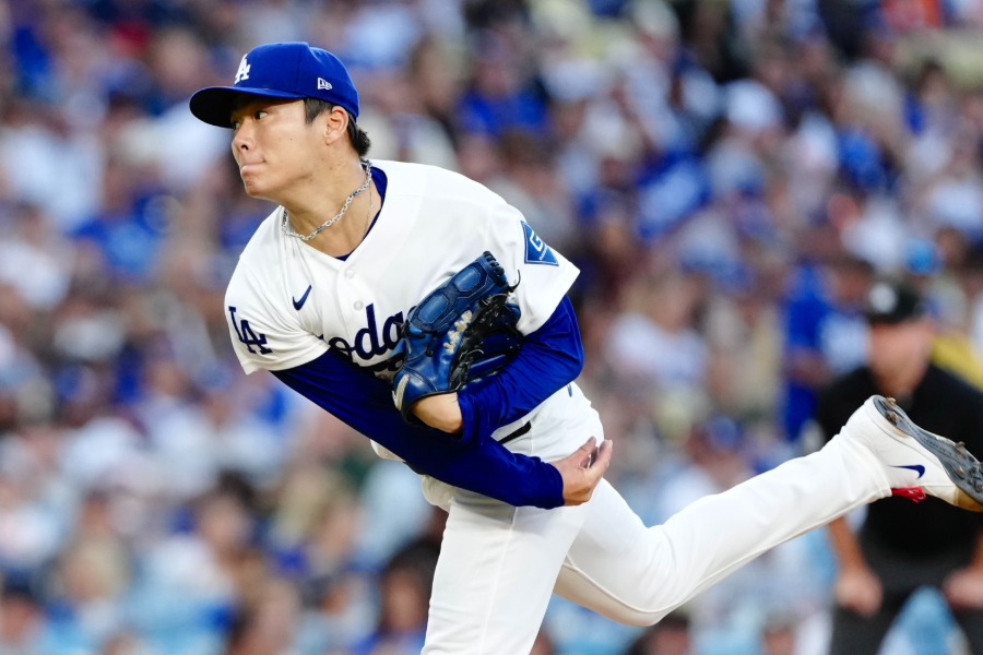 ブルワーズ戦に先発したドジャース・山本由伸【写真：黒澤崇】