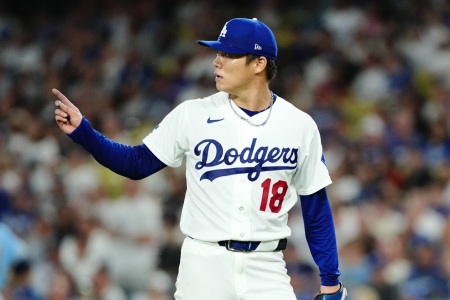 ブルワーズ戦に先発したドジャース・山本由伸【写真:黒澤崇】