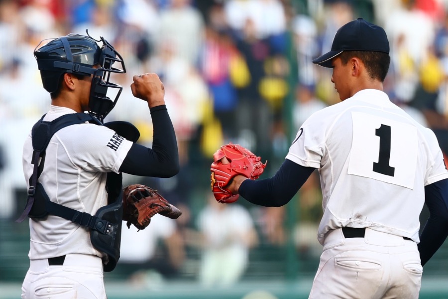  鳴門渦潮・西岡大誠（左）と西村大輝【写真：加治屋友輝】