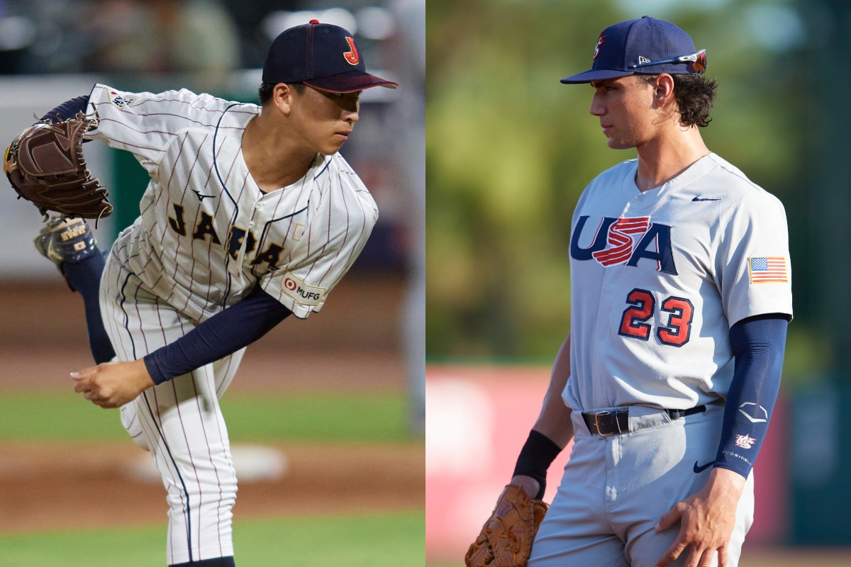 日米大学野球選手権でカグリオーン（右）は、細野晴希と対戦した【写真：アフロ】