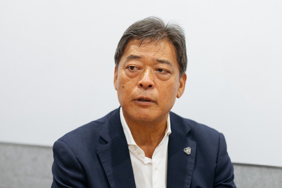 インタビューに応じた群馬クレインサンダーズ社長・阿久沢毅【写真：松本洸】