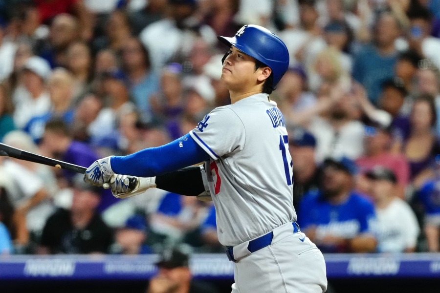 ロッキーズ戦で28号を放ったドジャース・大谷翔平【写真：黒澤崇】