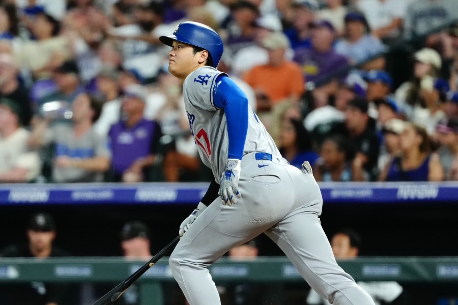 ロッキーズ戦に出場したドジャース・大谷翔平【写真:黒澤崇】