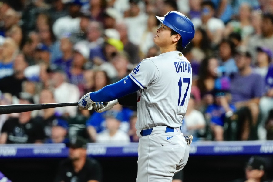 ロッキーズ戦で29号を放ったドジャース・大谷翔平【写真：黒澤崇】