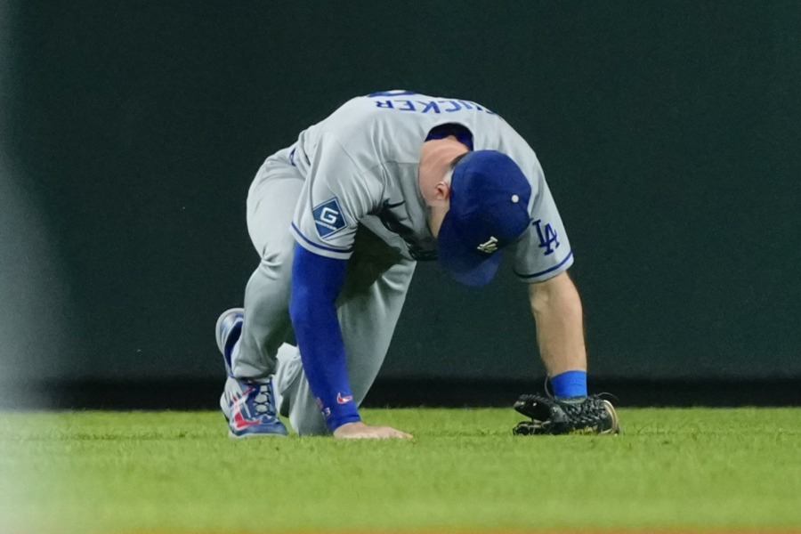ロッキーズ戦に出場したドジャースのカイル・タッカー【写真：黒澤崇】