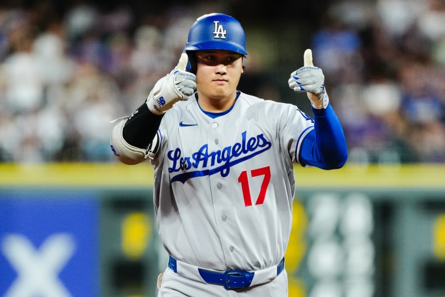 ロッキーズ戦で29号を放ったドジャース・大谷翔平【写真:黒澤崇】