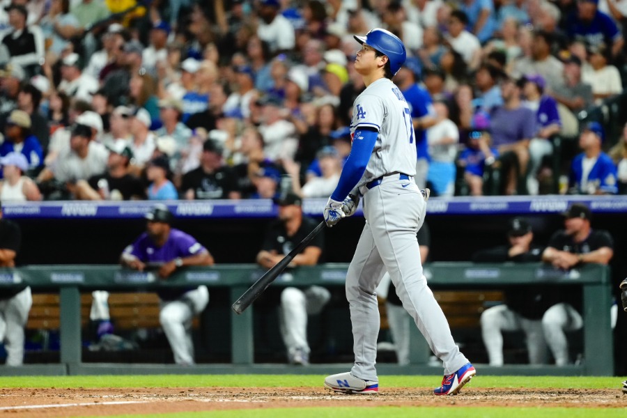ロッキーズ戦で29号を放ったドジャース・大谷翔平【写真：黒澤崇】