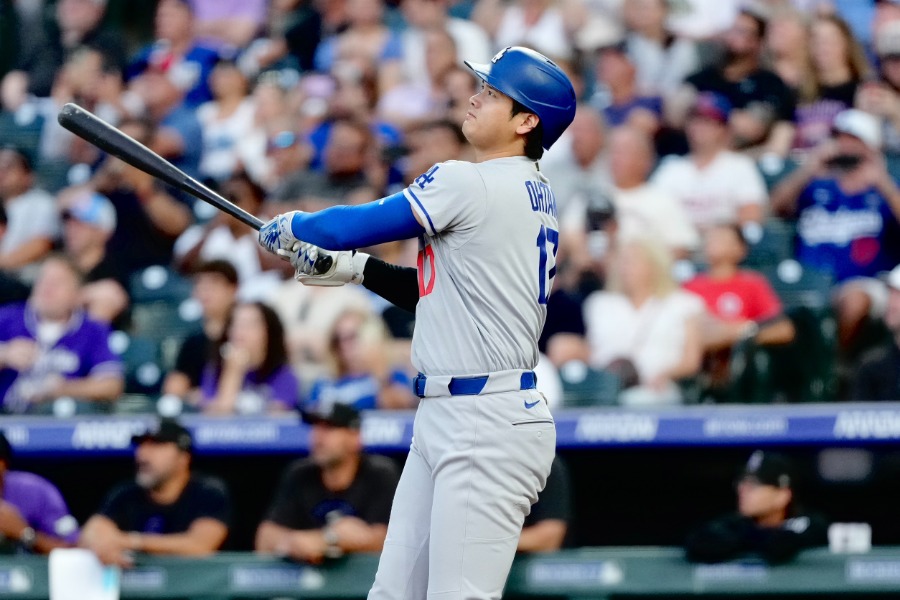 ロッキーズ戦で30号を放ったドジャース・大谷翔平【写真:黒澤崇】