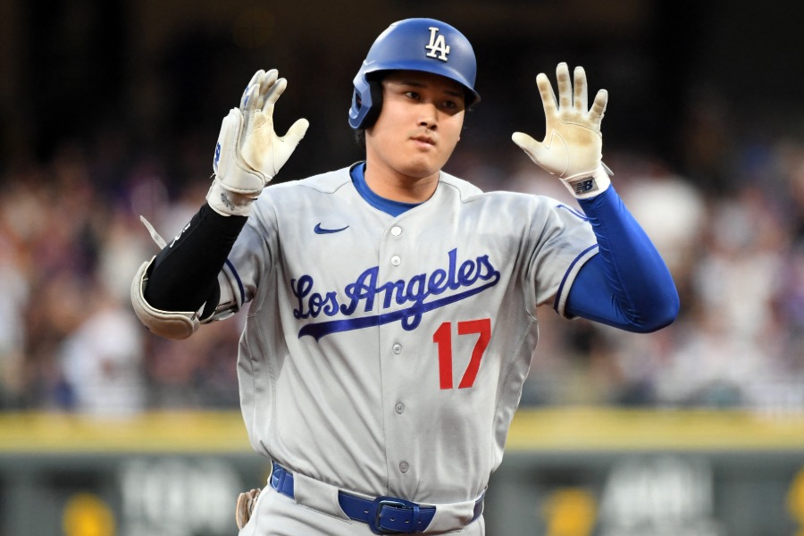 ロッキーズ戦で30号を放ったドジャース・大谷翔平【写真：ロイター】