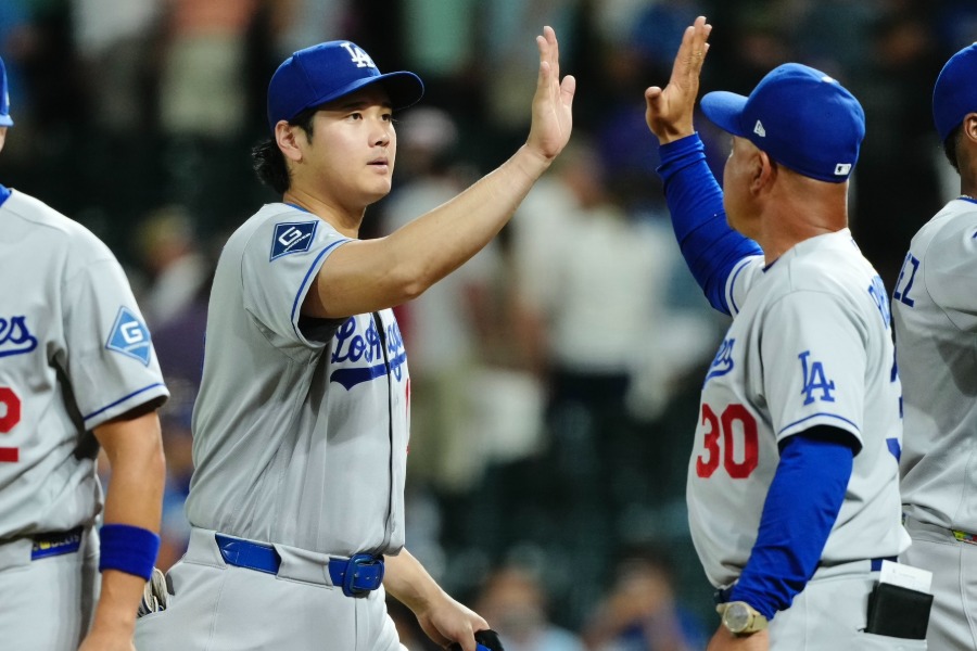ロッキーズ戦に出場したドジャース・大谷翔平【写真：黒澤崇】