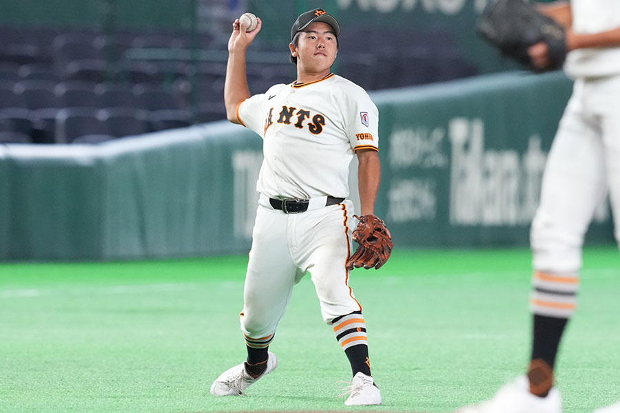 多摩川ボーイズでは主に三塁を守る【写真：イワモトアキト】