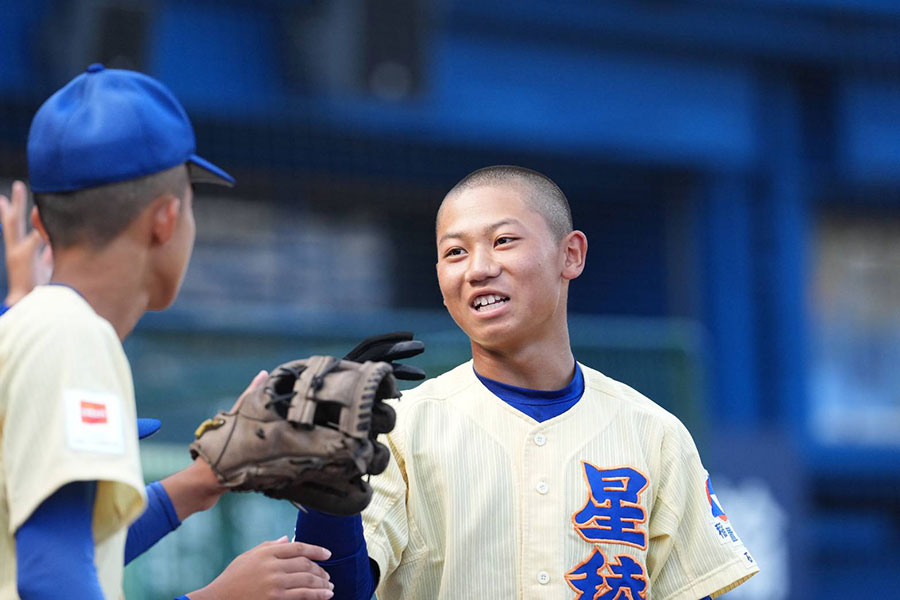 全試合遊撃で出場した星稜中・室本怜皇【写真:井上学】