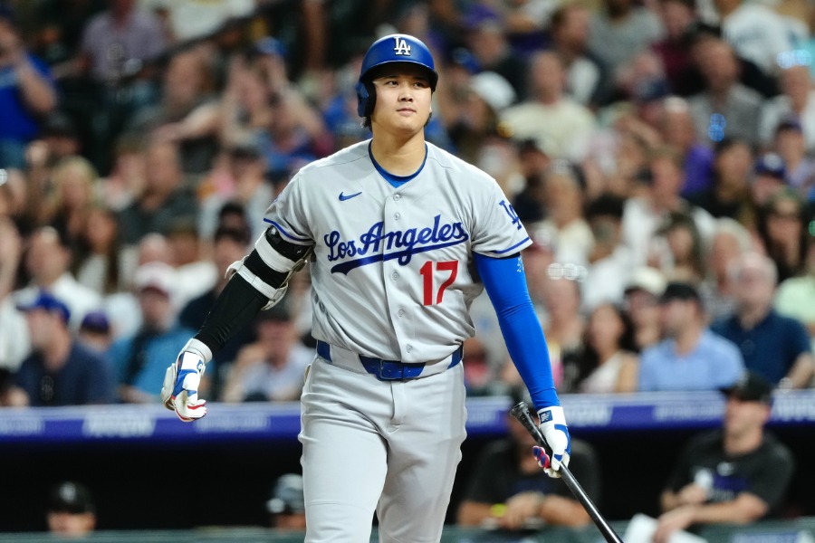 ロッキーズ戦に出場したドジャース・大谷翔平【写真：黒澤崇】