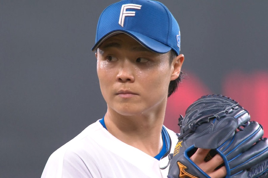 ソフトバンク戦に登板した日本ハム・山崎福也【画像:パーソル パ・リーグTV】