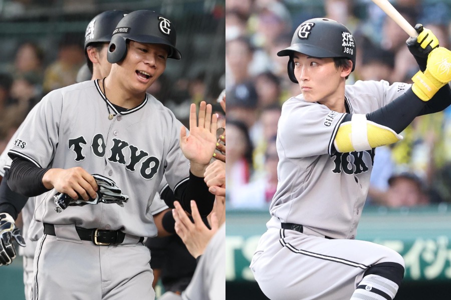 巨人・佐々木俊輔（左）と浦田俊輔【写真：栗木一考】