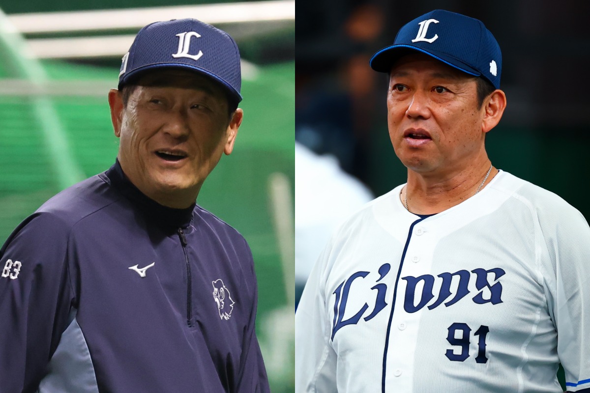 立花コーチ（左）と鳥越コーチが栗山の凄さを語った【写真：栗木一考、加治屋友輝】