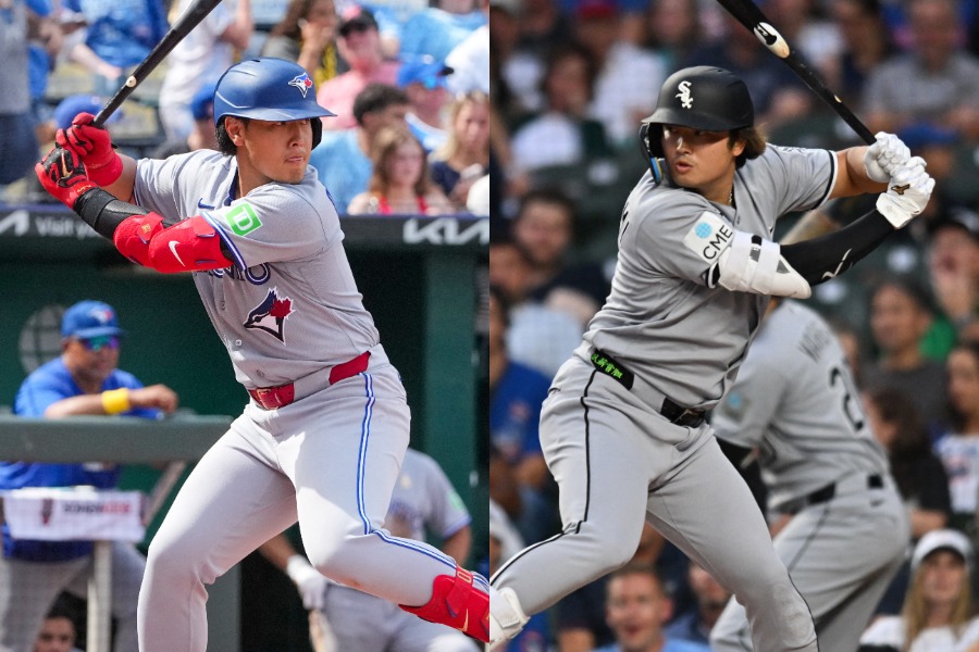 Bジェイズ・岡本和真(左)とWソックス・村上宗隆【写真:ロイター】