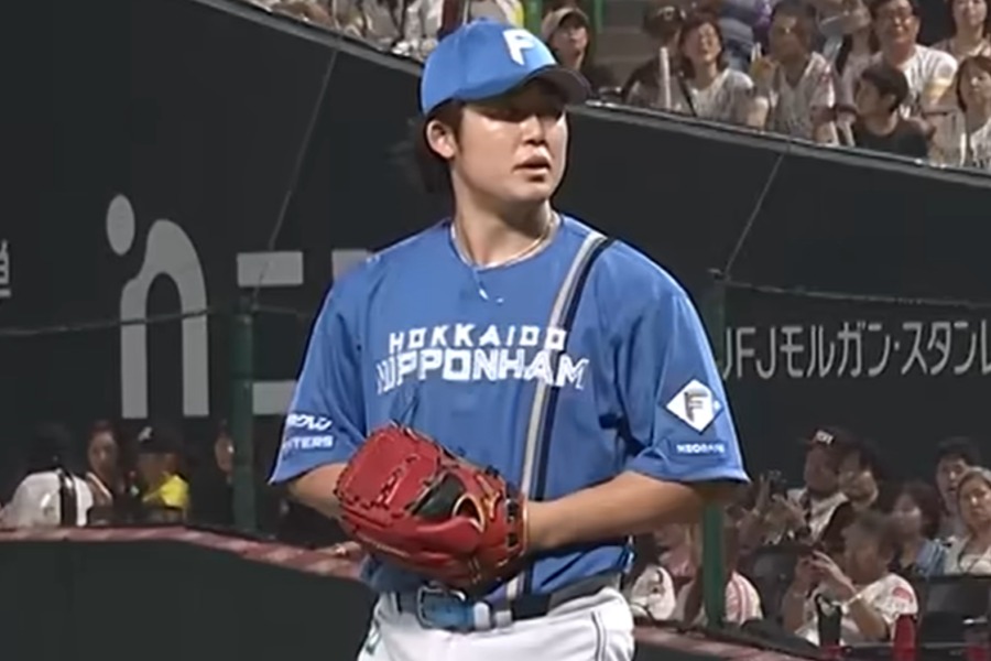 ソフトバンク戦に登板した日本ハム・進藤勇也【画像：パーソル パ・リーグTV】
