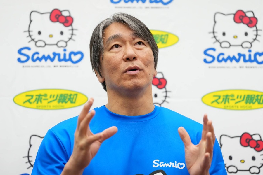 「サンリオベースボールアカデミー」に参加した松井秀喜氏【写真：井上学】