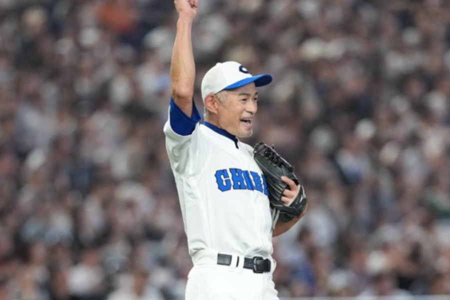 「1番・投手」で先発したKOBE CHIBENのイチロー氏【写真:井上学】