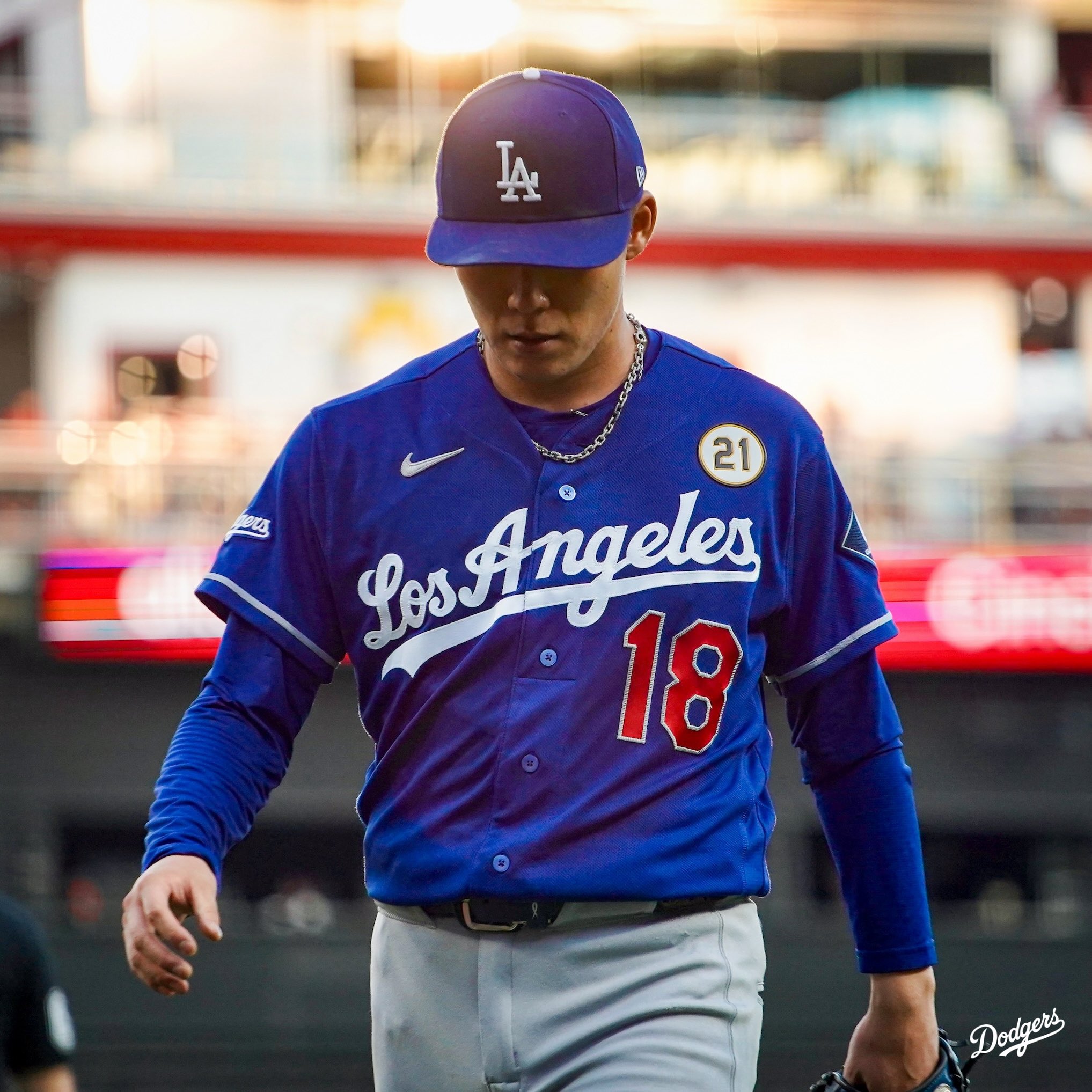 ドジャース公式Xが公開したドジャース・山本由伸(画像はスクリーンショット)