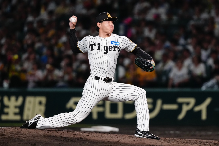 広島戦の9回に登板した阪神・工藤泰成【写真:黒澤崇】