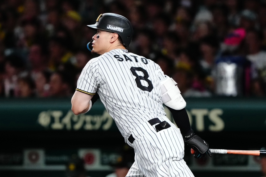 DeNA戦に出場した阪神・佐藤輝明【写真:黒澤崇】