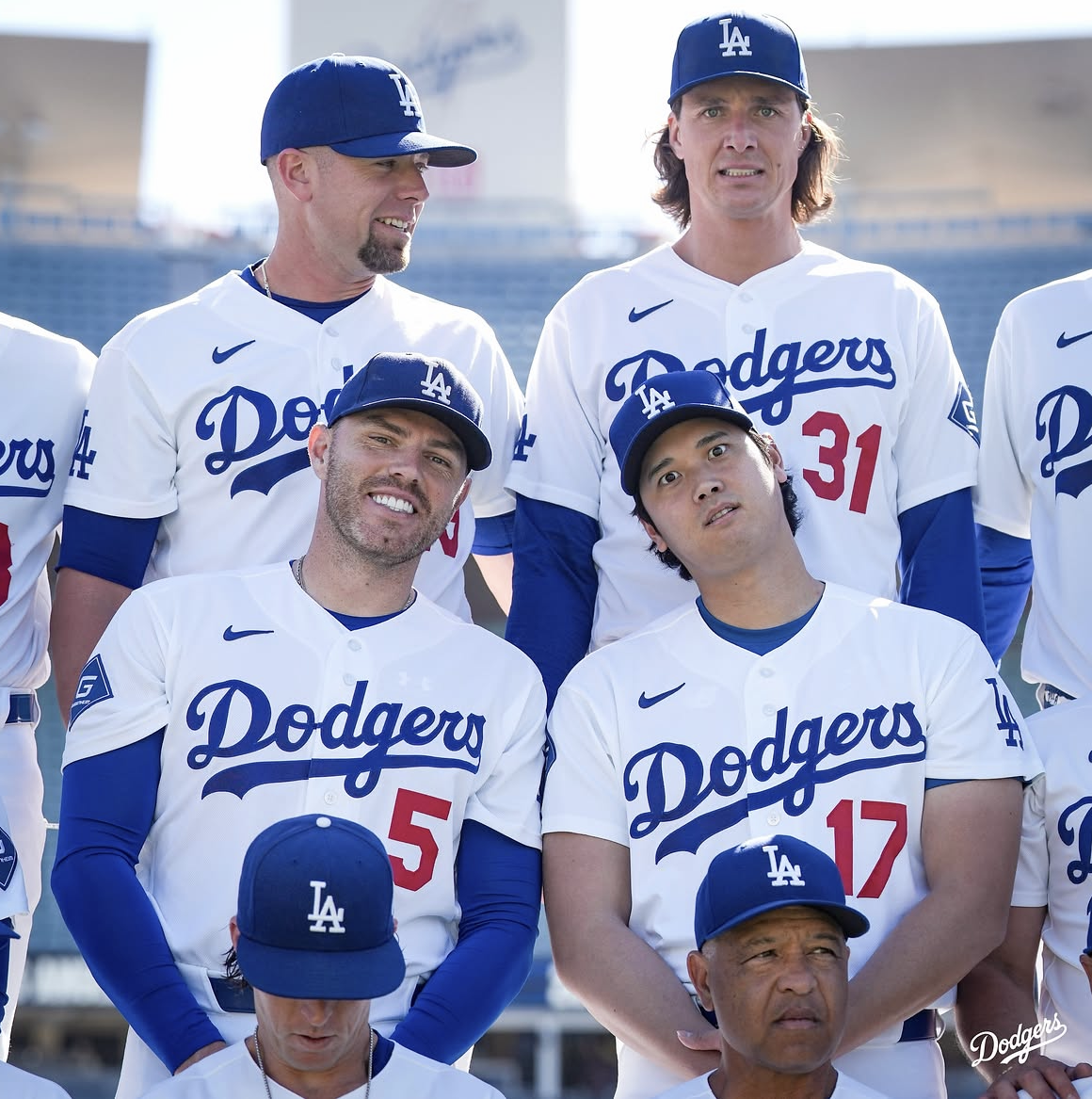 球団公式インスタグラムが投稿したドジャースナイン(画像はスクリーンショット)