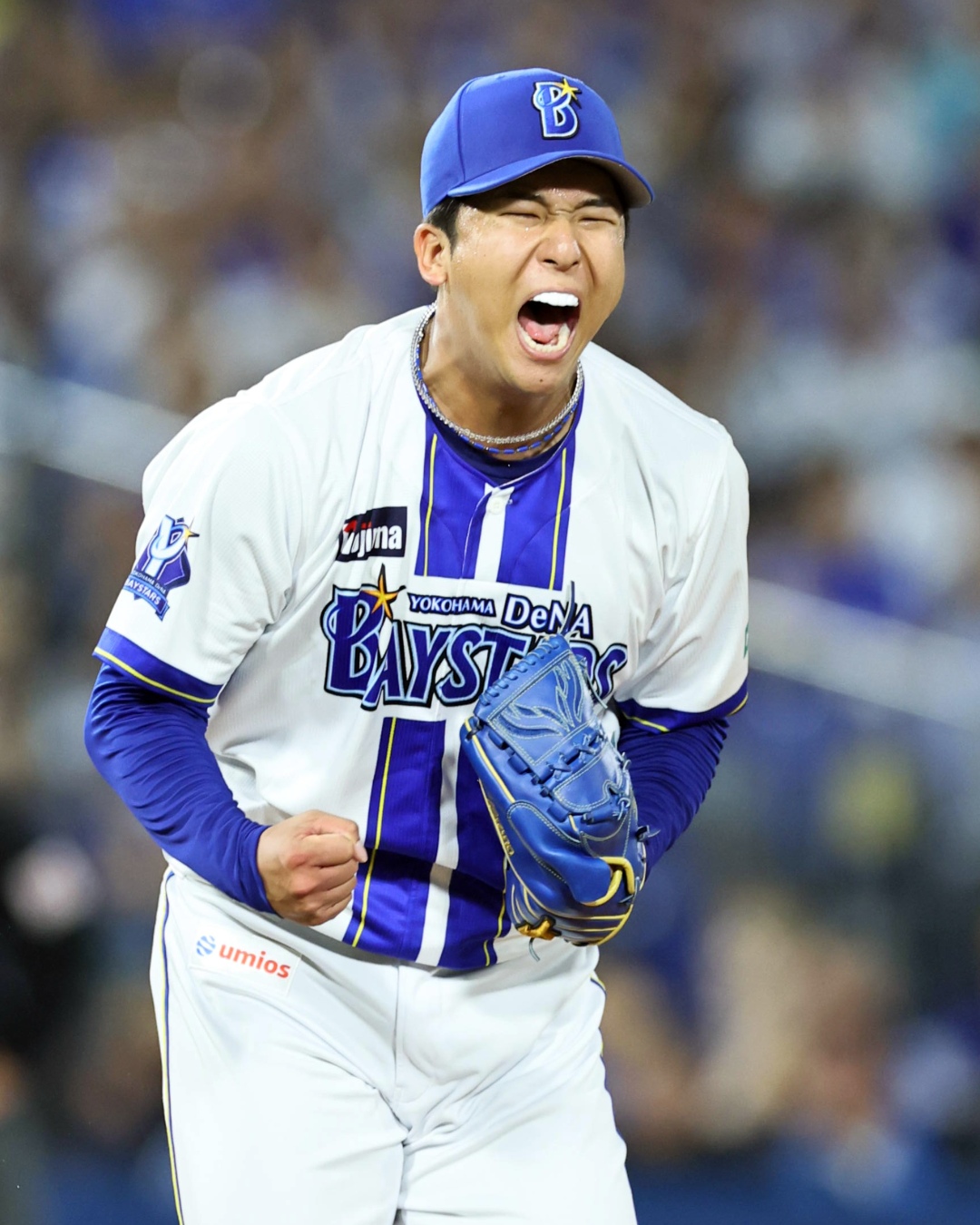 雄叫びを上げ自らを鼓舞するDeNA・島田舜也【写真：産経新聞社】