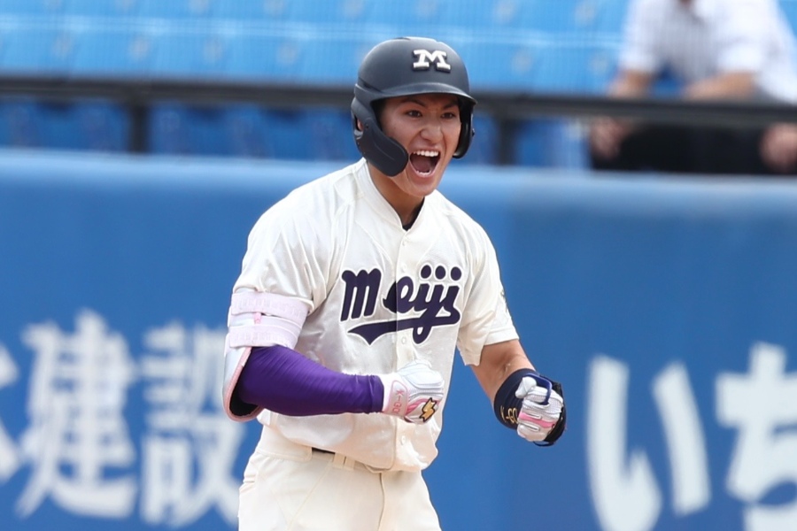 早大戦に出場した明大・岡田啓吾【写真：加治屋友輝】