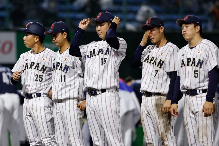 韓国代表に敗れた侍ジャパンナイン【写真:アフロ】