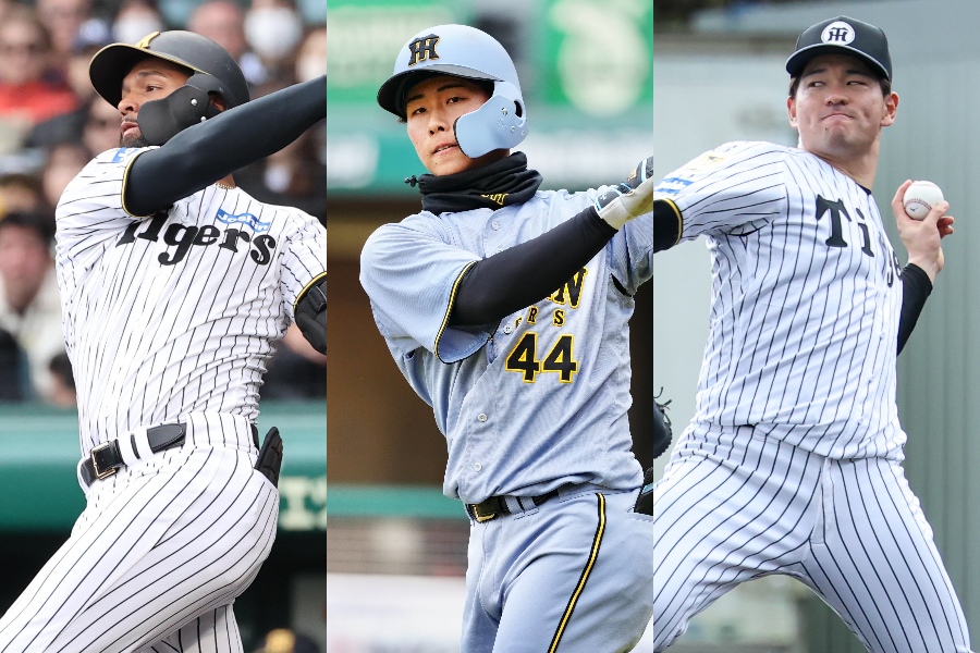 阪神から戦力外通告を受けたスタンリー・コンスエグラ、戸井零士、伊藤稜【写真:栗木一考、小林靖】