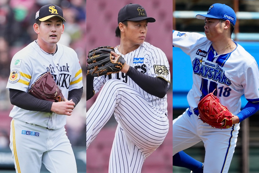 2021年の高校生投手「BIG3」と呼ばれた風間球打、森木大智、小園健太【写真：小林靖、町田利衣】