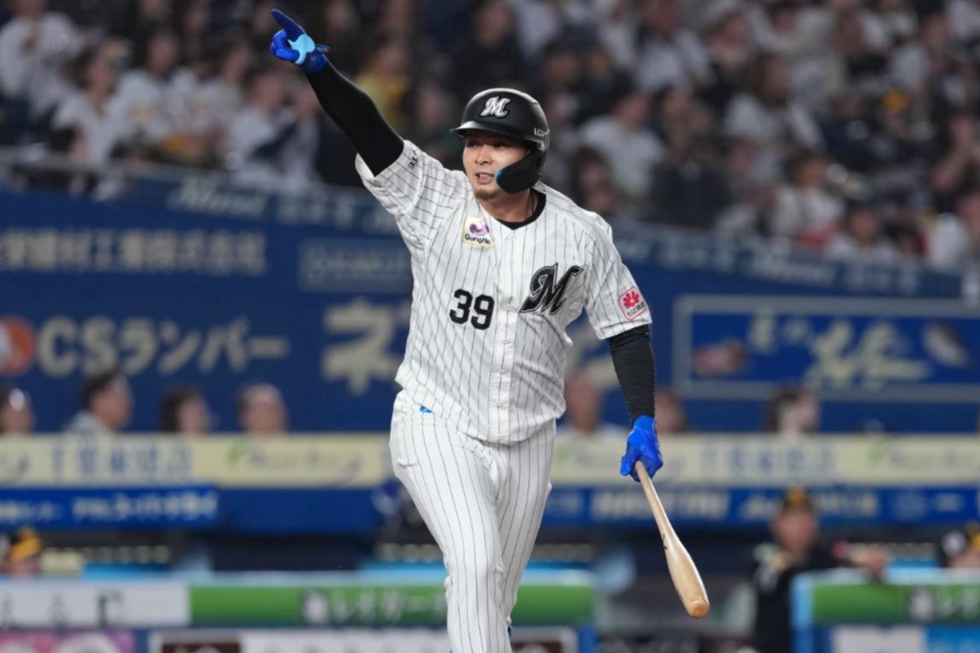 ソフトバンク戦で8号を放ったロッテ・井上広大【写真:井上学】