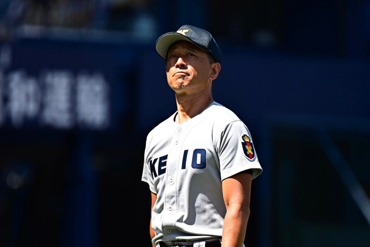 慶応・森林貴彦監督【写真：中戸川知世】