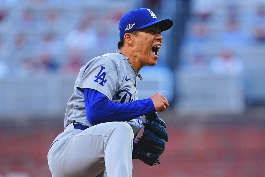 ブレーブス戦に先発したドジャース・山本由伸【写真：荒川祐史】
