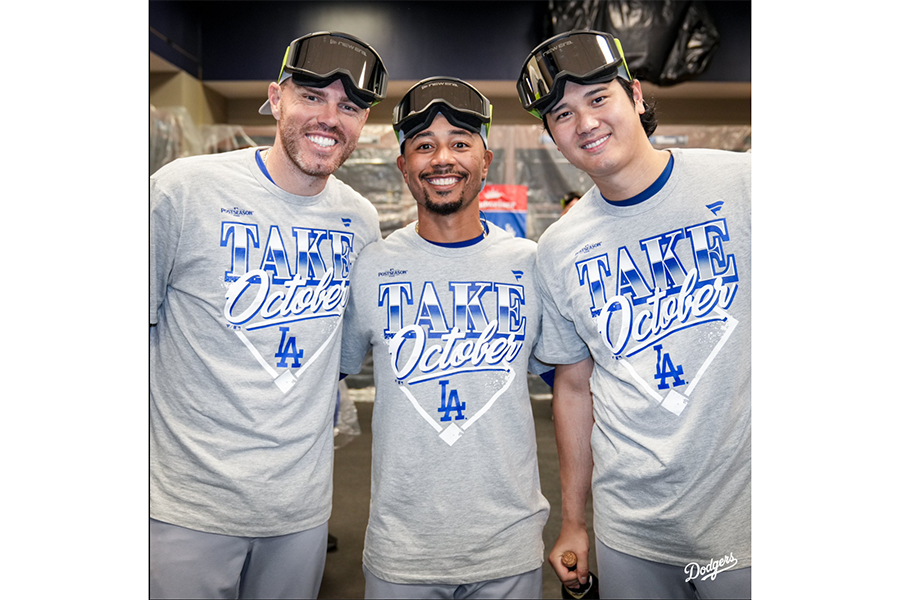 ドジャース公式が公開した豪華3ショット（写真はドジャース公式Xのスクリーンショット）