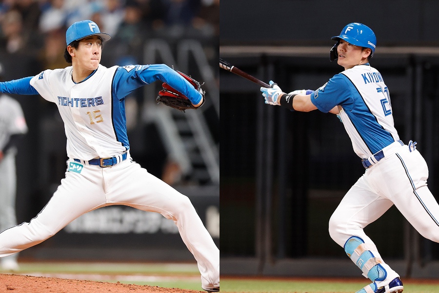 日本ハム・北山亘基と清宮幸太郎（左から）【写真：球団提供】