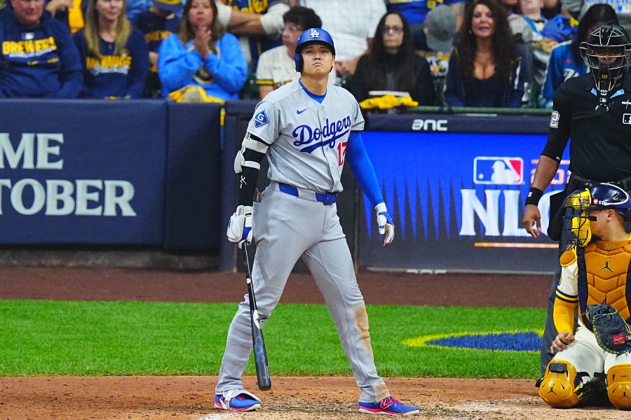 ブルワーズ戦に出場したドジャース・大谷翔平【写真：荒川祐史】