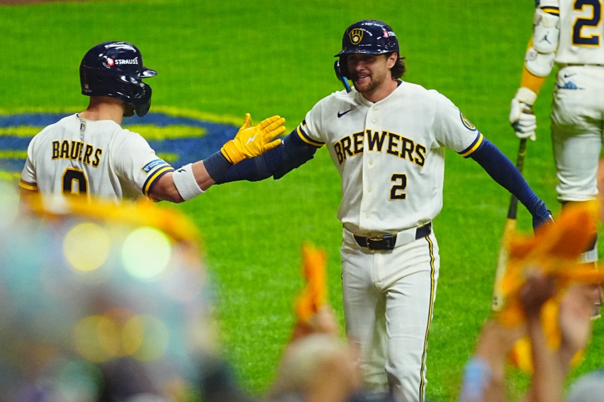 同点ソロを放ったブルワーズのブライス・トゥラング【写真：荒川祐史】